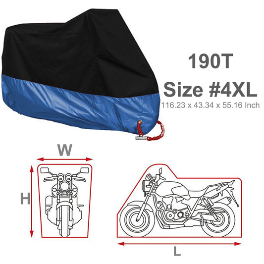 190T Size#4XL Waterproof Sun Motorcycle Cover
