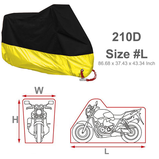 210D Size#L Waterproof Sun Motorcycle Cover