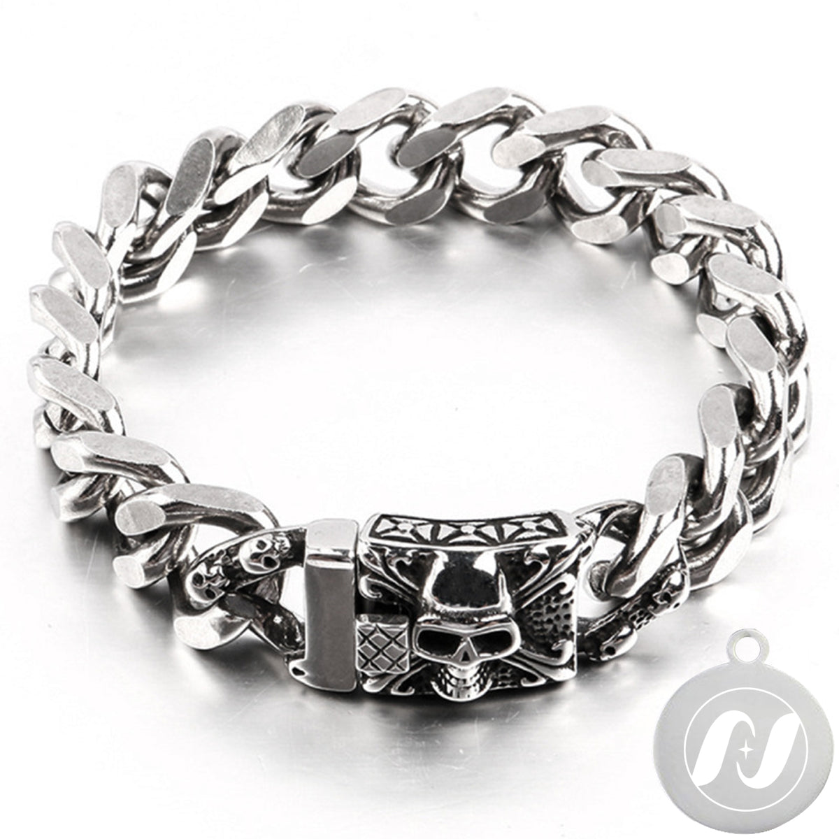 Skull Punk Tank Bracelet Skull Charm #14