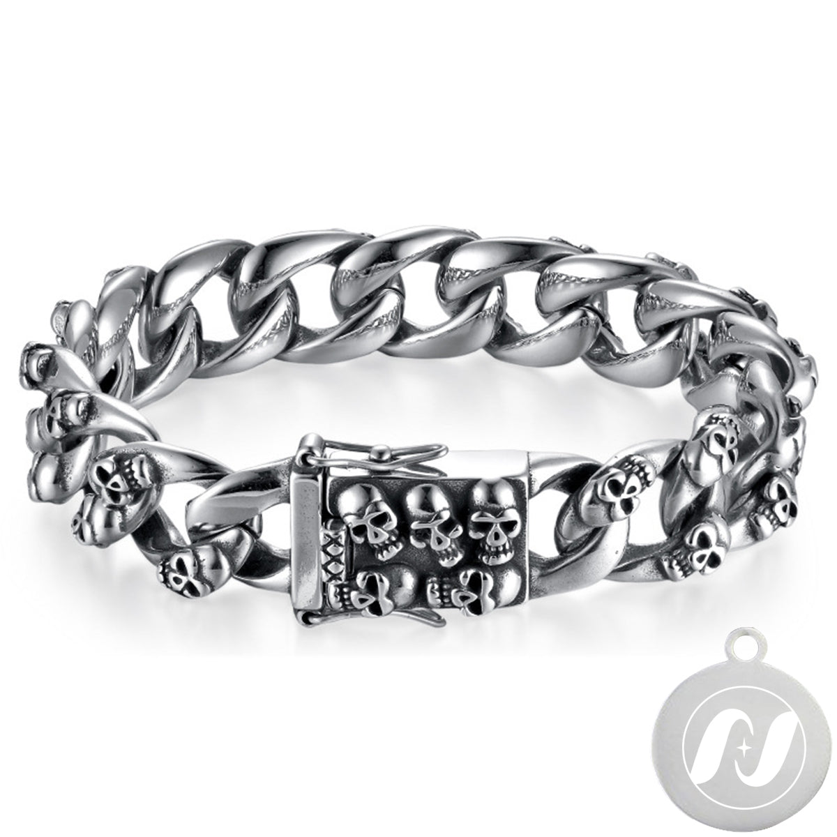 Skull Punk Tank Bracelet Skull Charm #16