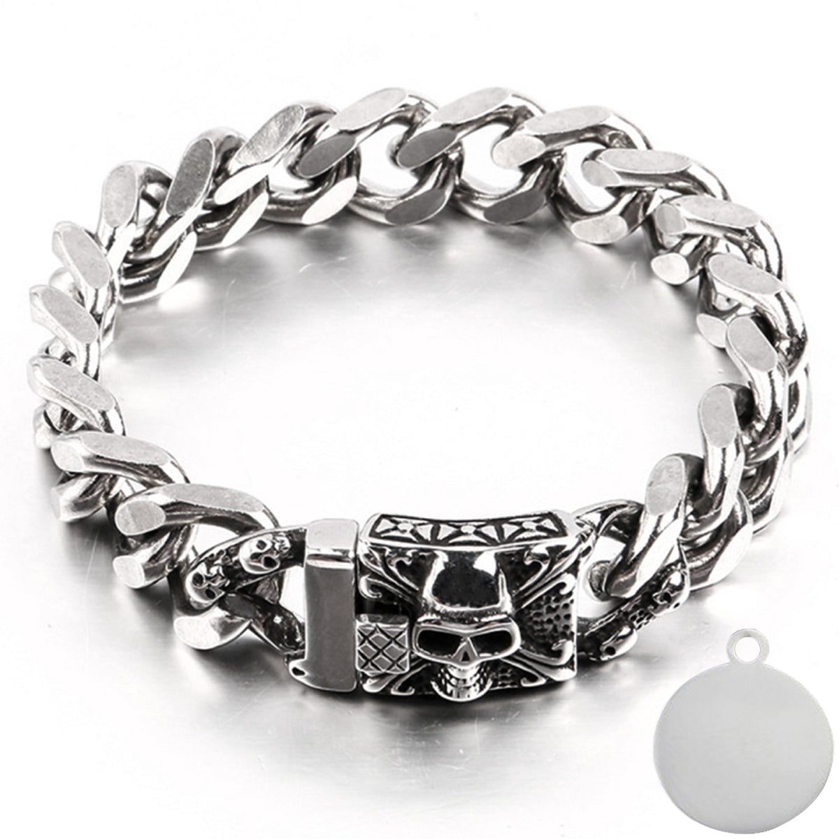 Skull Punk Tank Bracelet Skull Charm #14