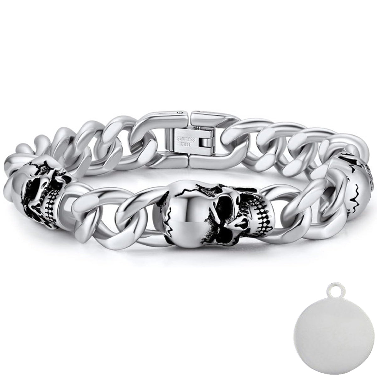 Skull Punk Tank Bracelet Skull Charm #19