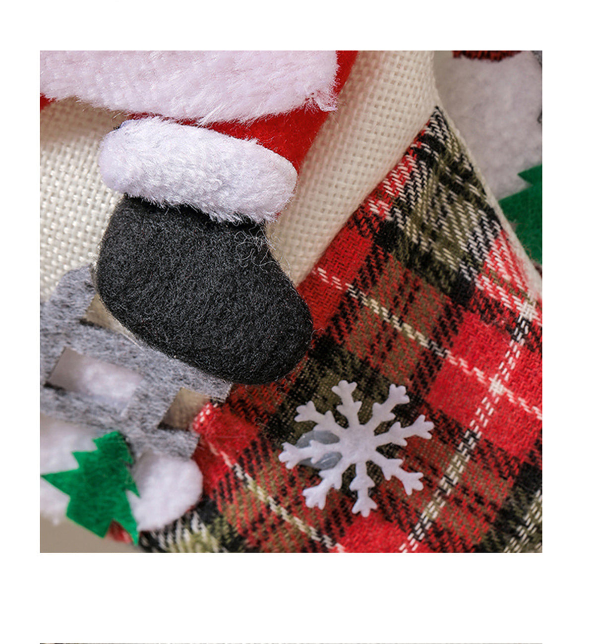 Christmas Stockings with Santa Snowman, Xmas Ornaments for Fireplace Tree Hanging