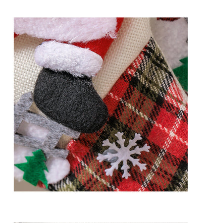 Christmas Stockings with Santa Snowman, Xmas Ornaments for Fireplace Tree Hanging
