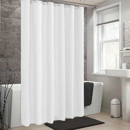 Waterproof Fabric Shower Curtain Liner Soft Hotel Quality Cloth Shower Liner/12 Shower Curtain Hooks
