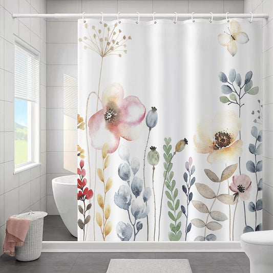 Waterproof Fabric Shower Curtain Liner Soft Hotel Quality Cloth Shower Liner/12 Shower Curtain Hooks