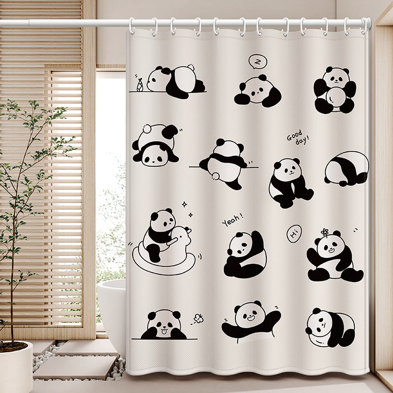 Custom Pattern Waterproof Fabric Soft Hotel Quality Cloth Shower Liner/12 Shower Curtain Hooks