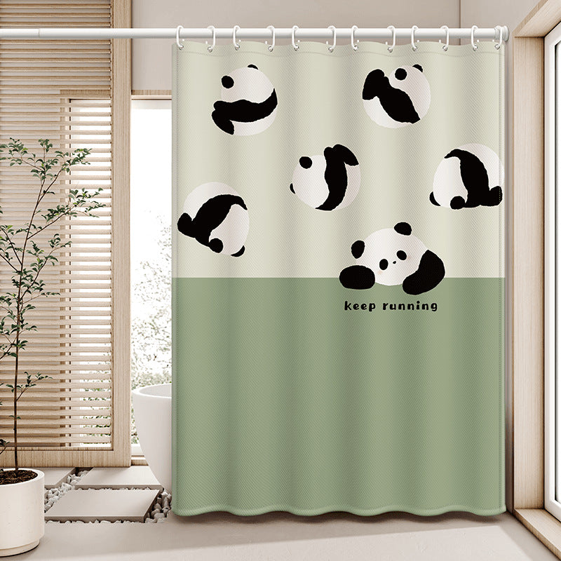 Custom Pattern Waterproof Fabric Soft Hotel Quality Cloth Shower Liner/12 Shower Curtain Hooks