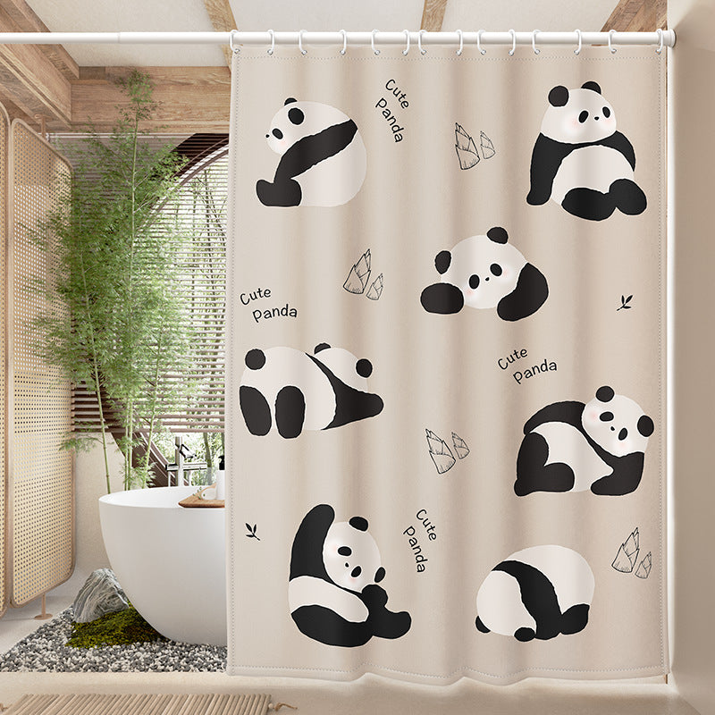 Custom Pattern Waterproof Fabric Soft Hotel Quality Cloth Shower Liner/12 Shower Curtain Hooks