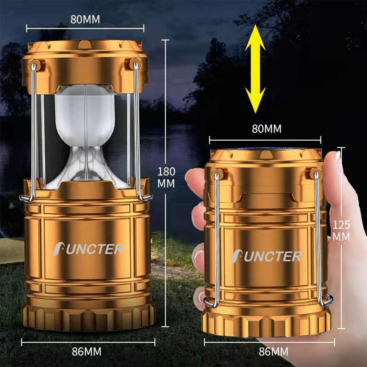 Retractable Solar Dynamo Lantern Hand Cranked Power Generation Lamp