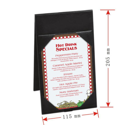 4.5" x 8" Table Tents PU Leather Double-Sided Menu Holders