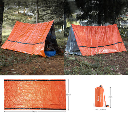 Emergency Tent Survival Shelter Waterproof Tent W/ Survival Whistle Bag