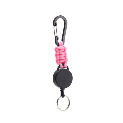 Telescopic Wire Rope Anti-Thief & Anti-Lost Keychain W/ Flat Carabiner