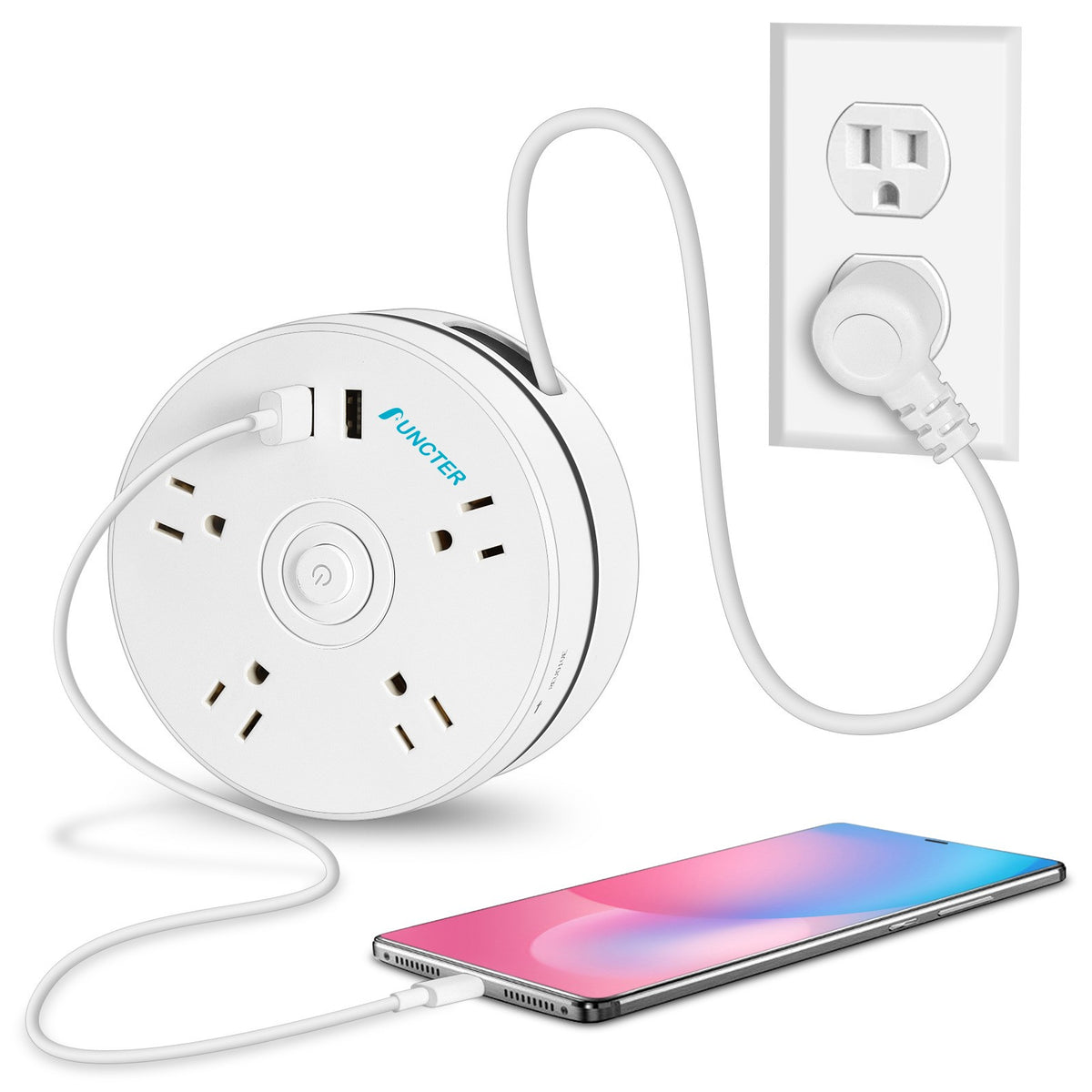4-Outlet Power Converter With 2 USB Port