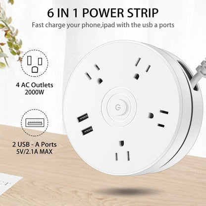 4-Outlet Power Converter With 2 USB Port