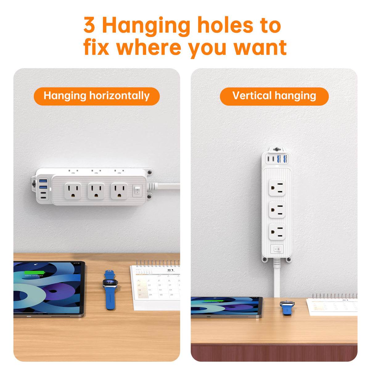 45 Degree Plug 9 Ports 2 USB 2 PD Multiple Function Wall Charger Mold#PC-18