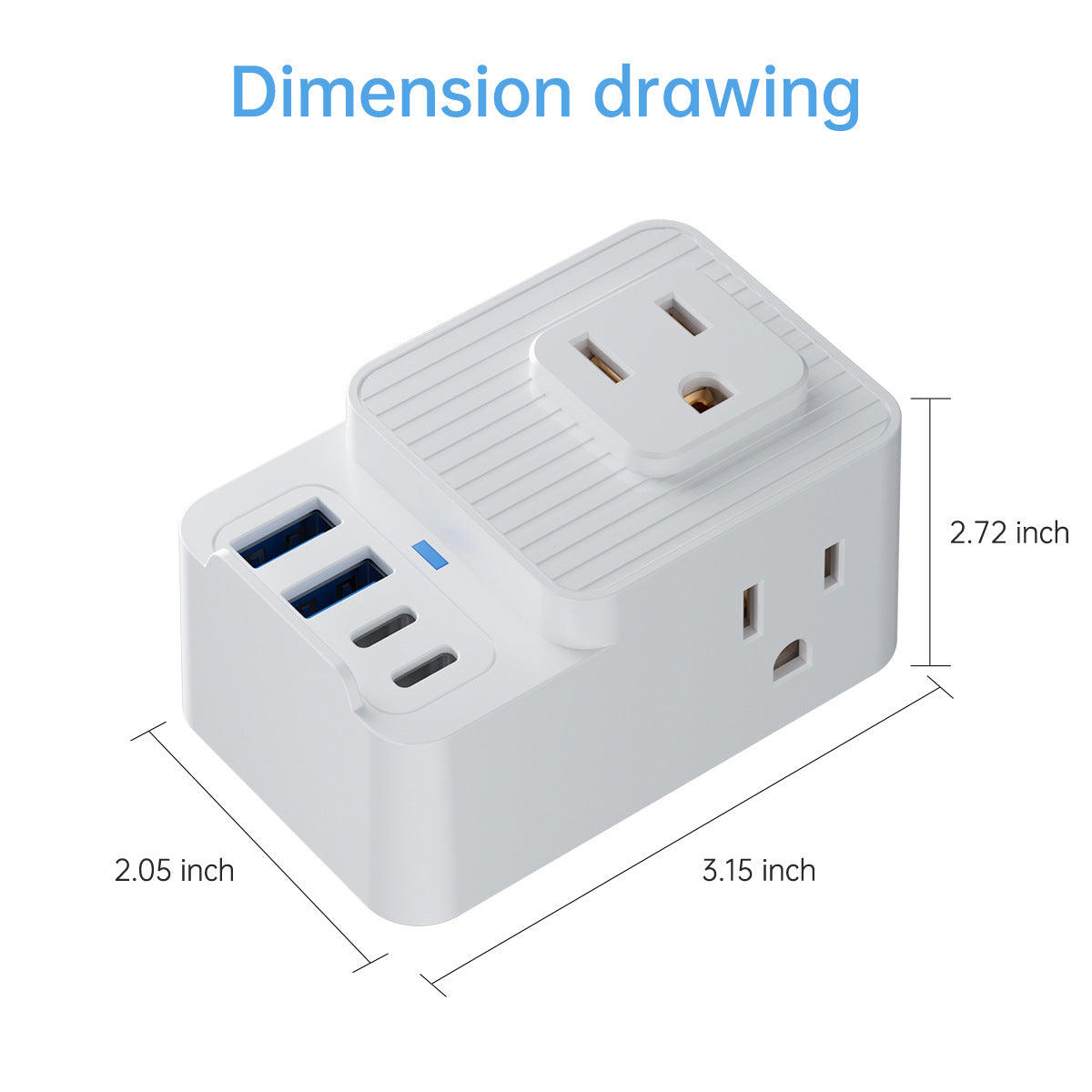 Small Outlet Extender 3 DC Ports 2 USB 2 PD Multiple Function Wall Charger Mold#PC-19