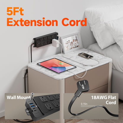 45 Degree Outlet Extender 8 DC Ports 2 USB 2 PD Multiple Function Wall Charger Mold#PC-22
