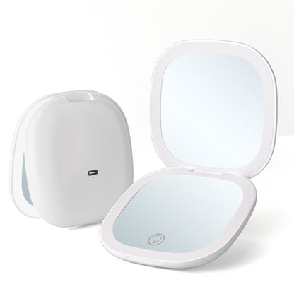 LED Lighted Travel Makeup Mirror 5x Magnification