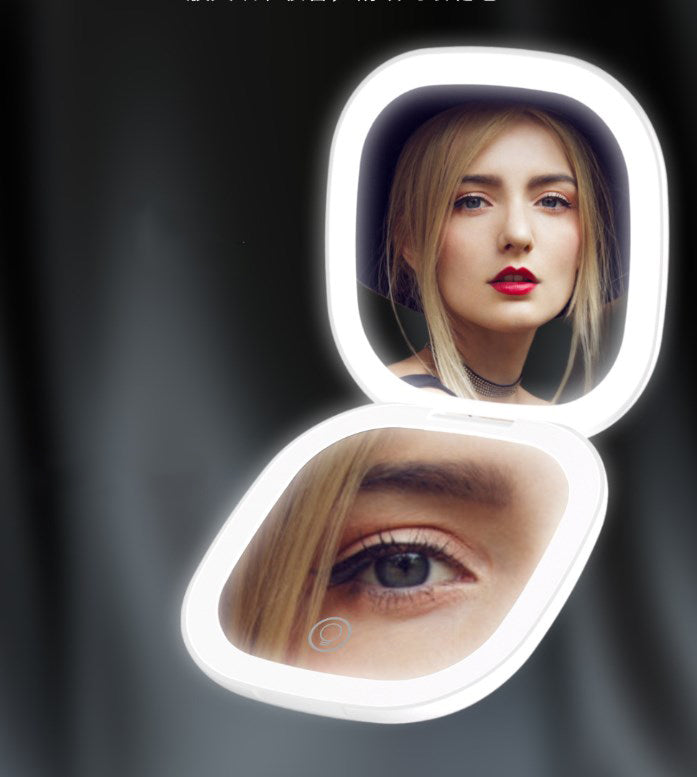 LED Lighted Travel Makeup Mirror 5x Magnification