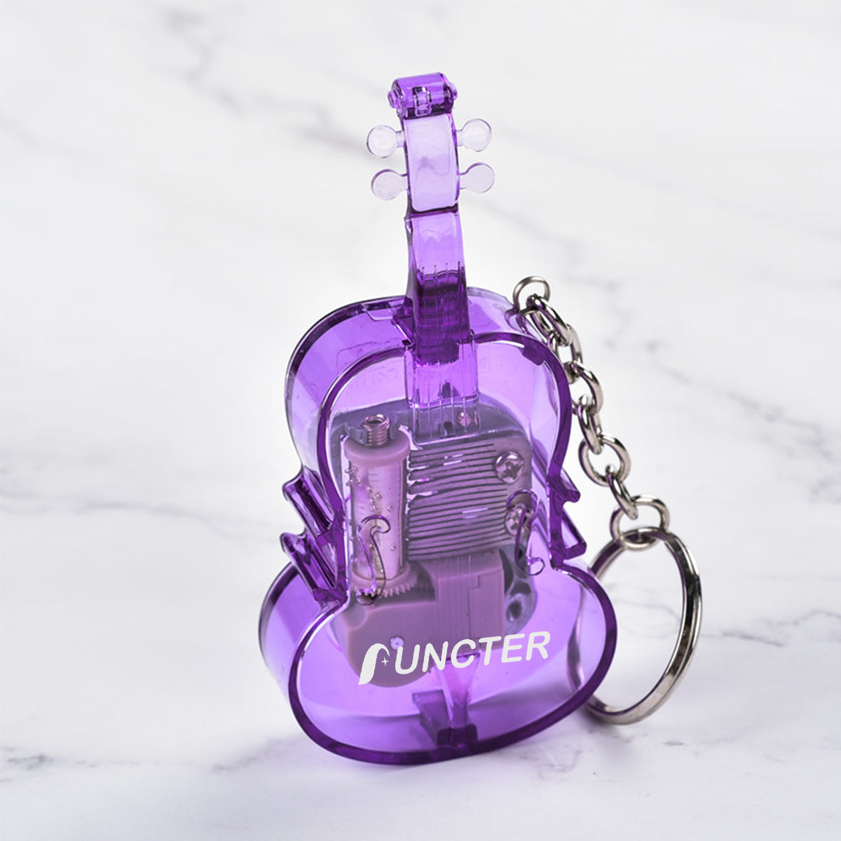Mini Acrylic Violin Shape Music Box Keychain