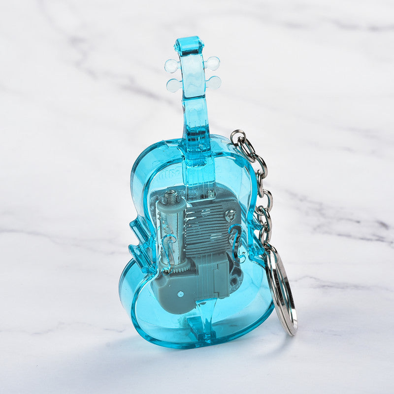 Mini Acrylic Violin Shape Music Box Keychain