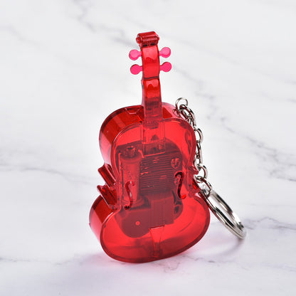 Mini Acrylic Violin Shape Music Box Keychain