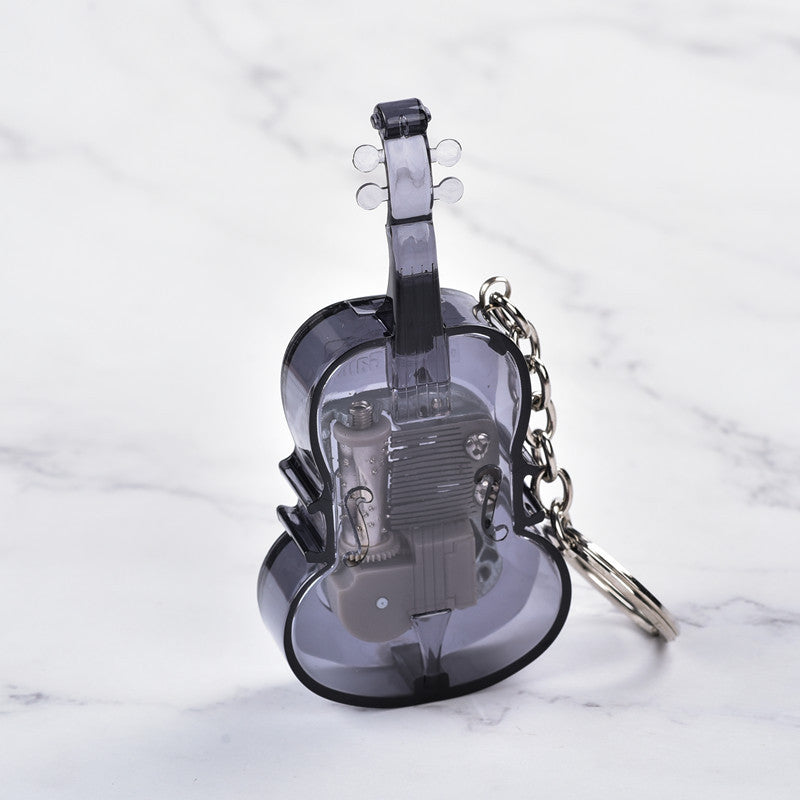 Mini Acrylic Violin Shape Music Box Keychain