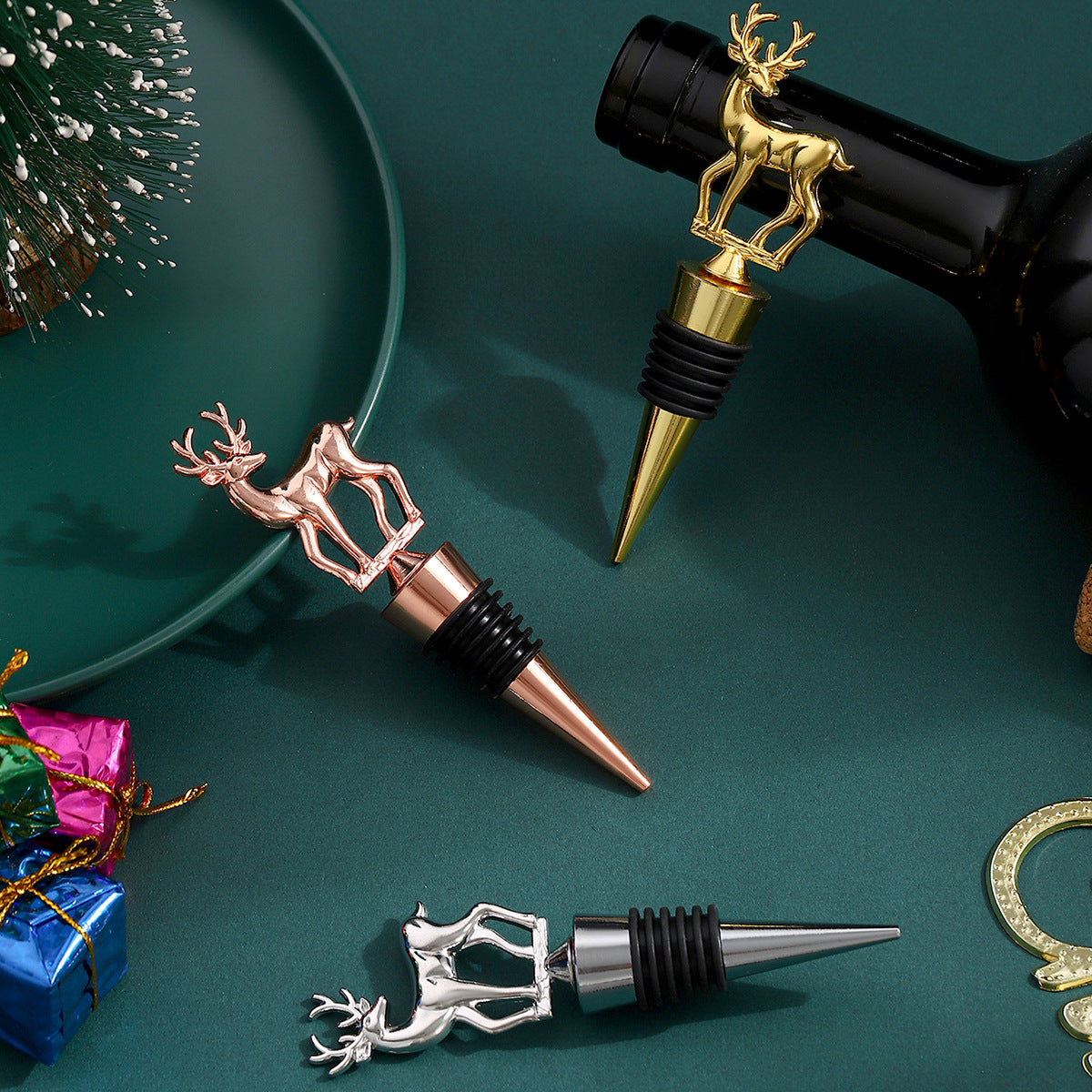 Christmas Deer Decoration Wine Stopper