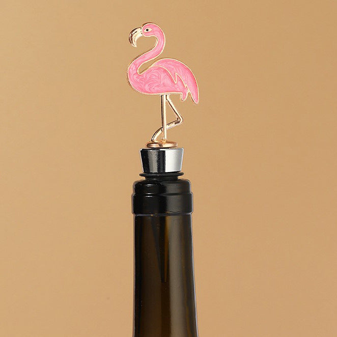 Metal Flamingo Shaped Wine Stopper