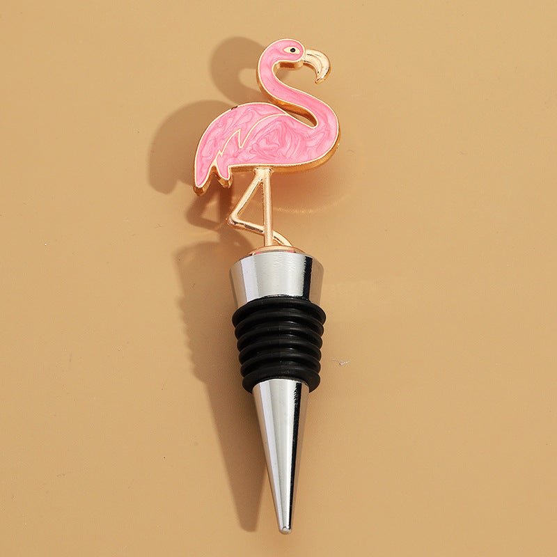 Metal Flamingo Shaped Wine Stopper