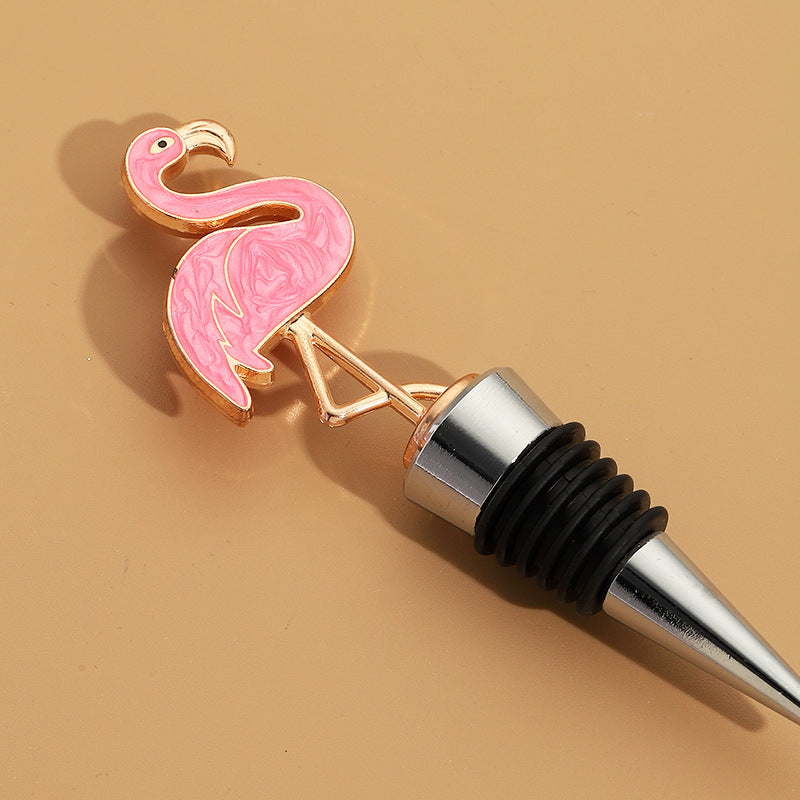 Metal Flamingo Shaped Wine Stopper