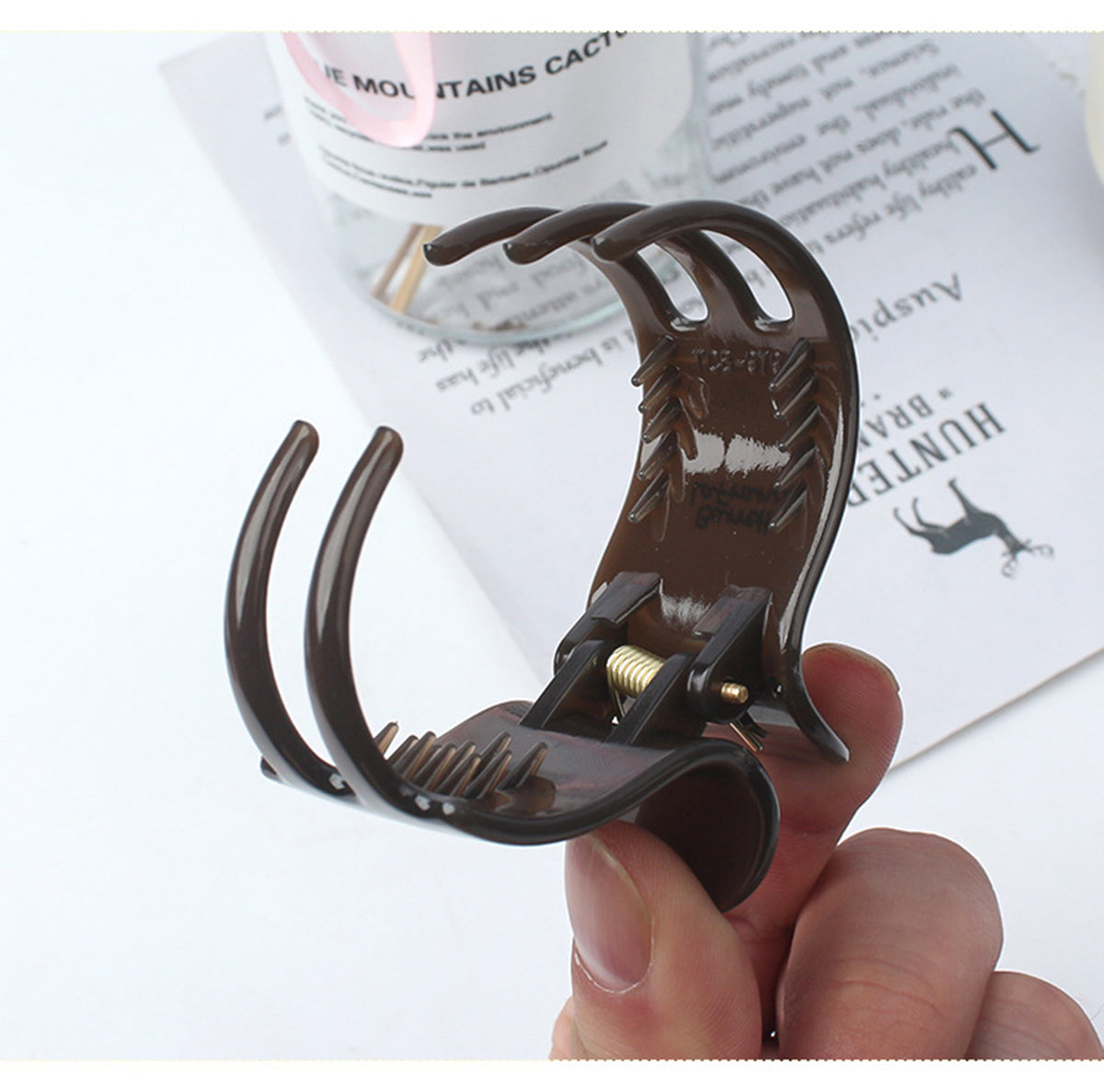 Elegant & Practical Transparent High-Up Hair Clamp W/Multi-Functional Claw Clip