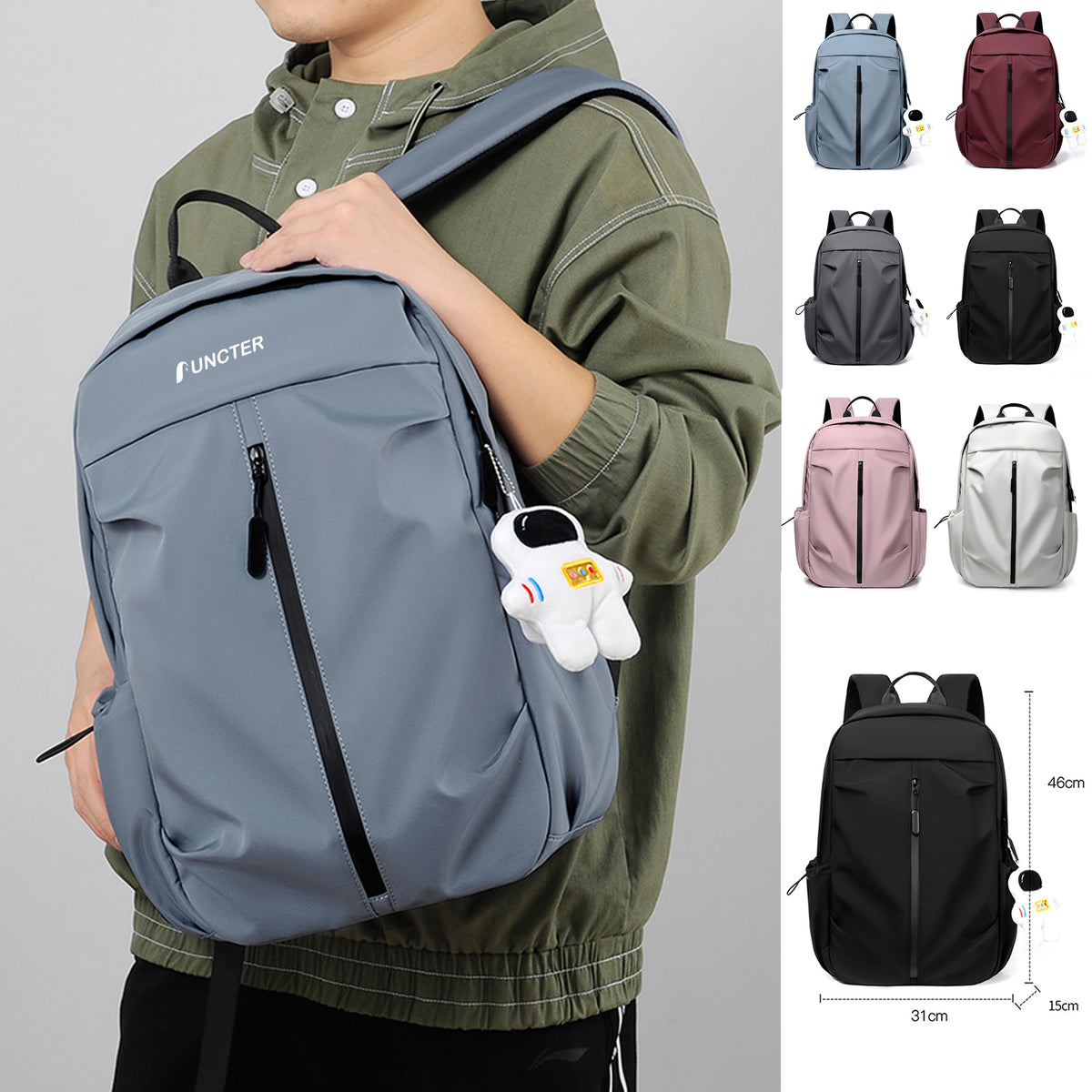 Unisex Lightweight Student Backpack Large Capacity Business Casual Trendy Laptop Bag