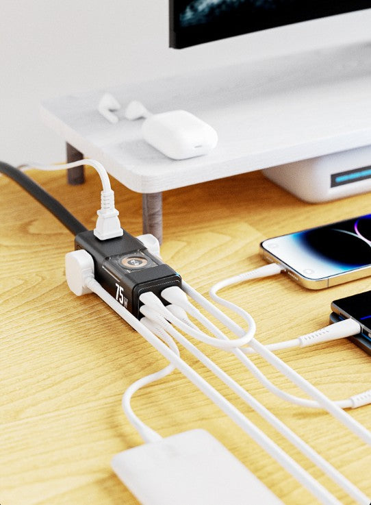 International Travel Adapters W/2 USB Ports & 3 Type C Ports Watch Wireless Charging