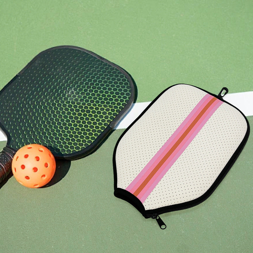Striped Printing Pickleball Paddle Racket Bag Protective Cover