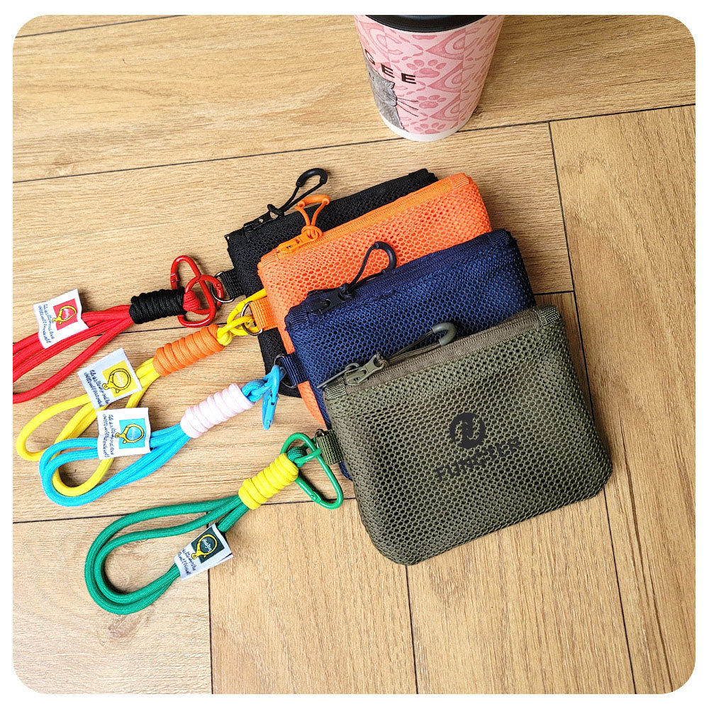 Double Layer Zipper Mesh Storage Bag Wristlet Purse