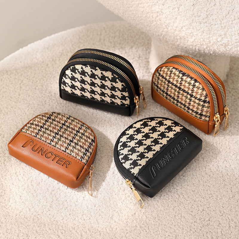 Women's PU Leather Double Zipper Coin Purse