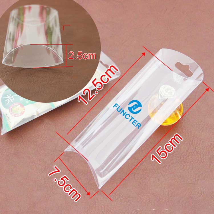 Clear PVC Pillow Packaging Box W/ Hang Hole