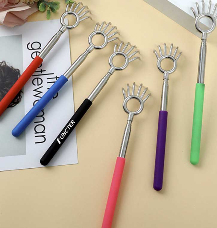 Telescoping Stainless Steel Back Scratcher W/ Soft Foam Handle for Itch Relief