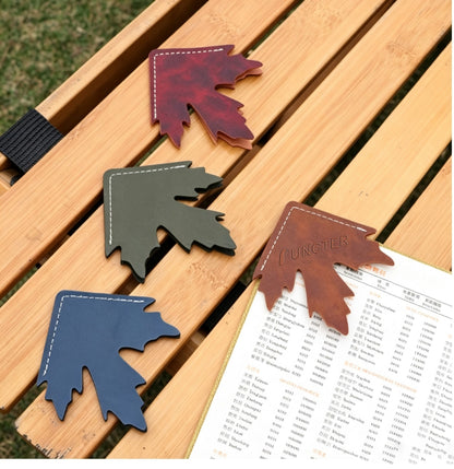 Vintage Maple Leaf Leather Bookmark