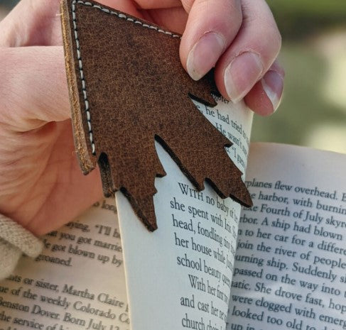 Vintage Maple Leaf Leather Bookmark