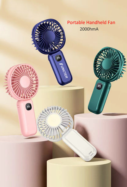 USB Handheld Portable Fan With 2000mAh Battery Personal Fans Rechargeable