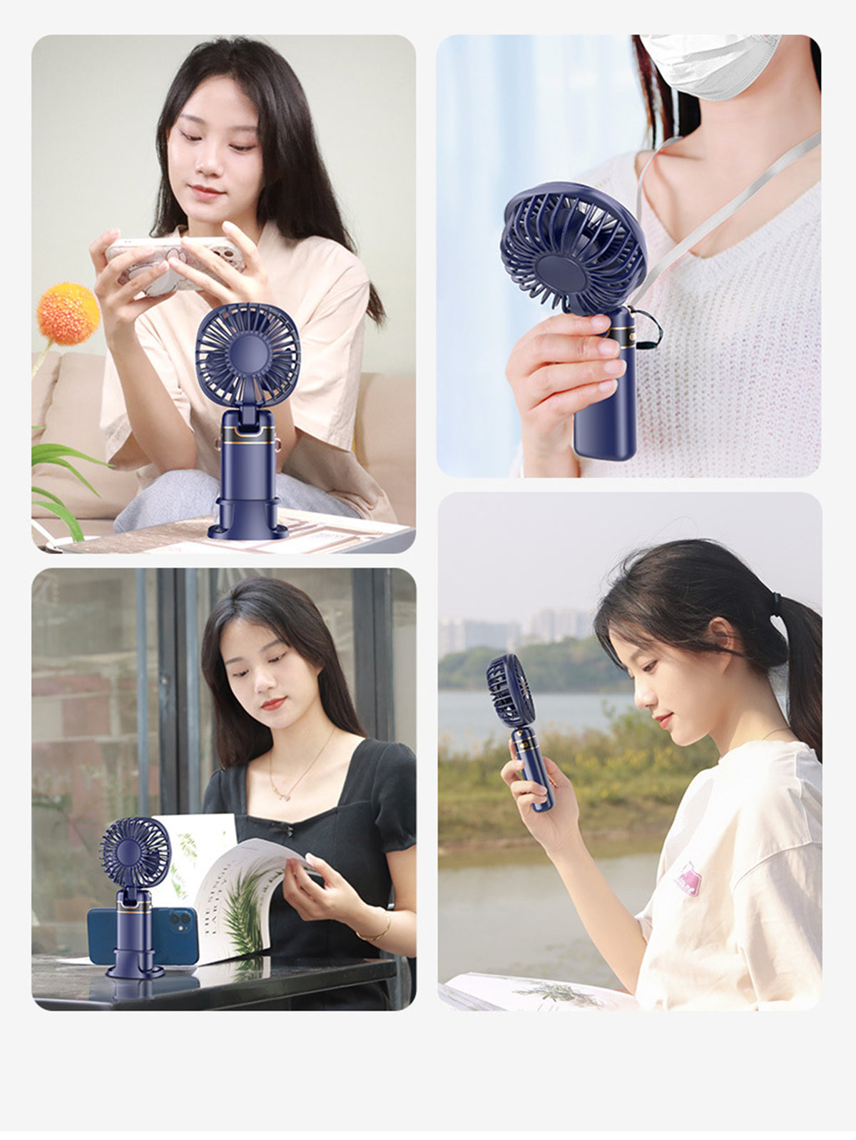 USB-Powered Foldable Neck/Desktop Mini Fan