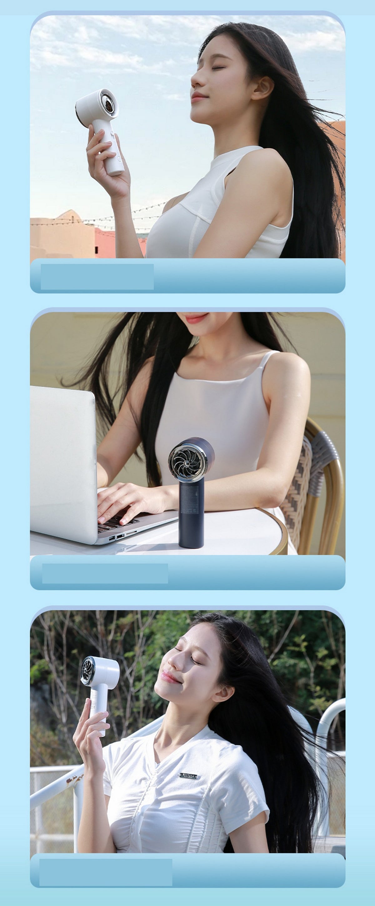 Portable Handheld Fan Battery Rechargeable Fan