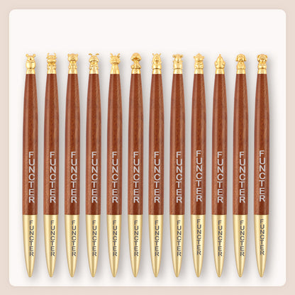 Brass Zodiac Rosewood Ballpoint Pen Business Pen Zodiac Pen Set 12 Pens
