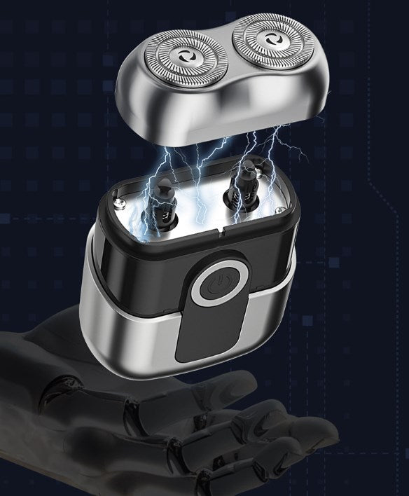 Mini Dual-Head Electric Shaver,Waterproof Mini Electric Shaver for Men