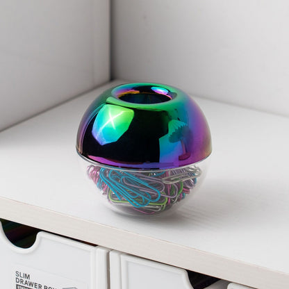 Paper Clip Magnetic Dispenser W/ 100 Colorful Paper Clips