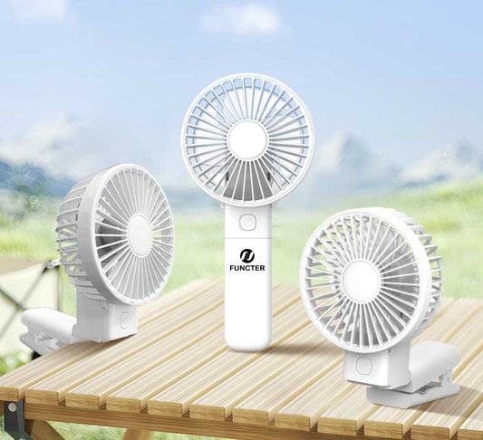 Portable Rechargeable Mini Fan W/ Clip Handheld Foldable Fan