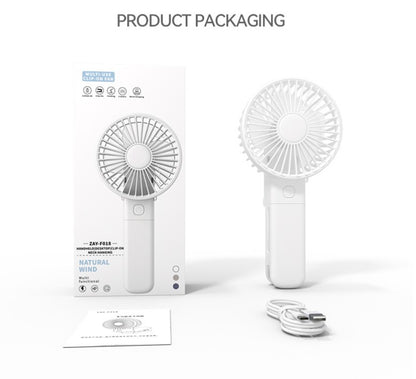 Portable Rechargeable Mini Fan W/ Clip Handheld Foldable Fan